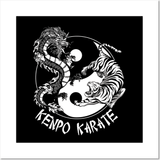 American Kenpo Karate Ying Yang Tiger And Dragon Posters and Art